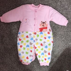 Baby Girl Bunting Warm Overall One-piece Pink